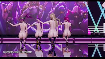 K-Pop Temalı Striptiz, League Of Legends'Da Büyük Popolu Ve Sansürsüz Hentai Cosplay