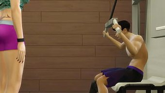 Asyalı Üvey Anne, Üvey Oğluna Spor Salonunda Yardım Ediyor Ve Büyük Bir Sürpriz Alıyor