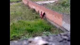 Kıvrımlı Hintli Kadın Dışarıda Arkadan Alıyor