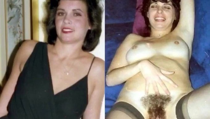 Büyük Doğal Göğüsler Ve Tüylü Amcıklar Retro Bir Derlemede