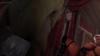 3d Animasyonlu Amcık Bir Ogre Tarafından Beceriliyor